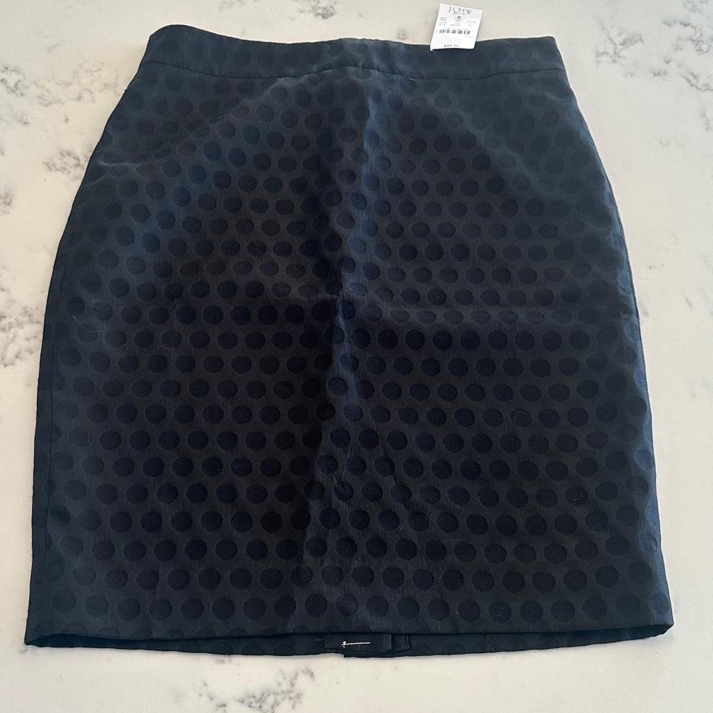 NWT J. Crew Black Dot Pencil Skirt